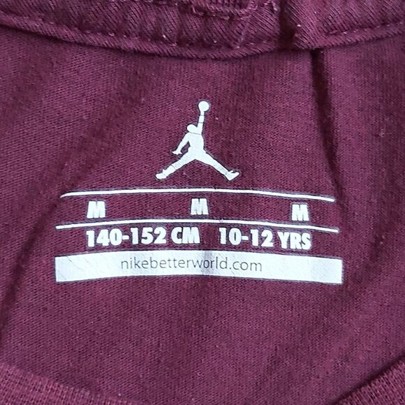 YOUTH Nike Jordan Burgundy "Brand Of Light" Cotton Blend T-Shirt - Size M - Picture 5 of 5
